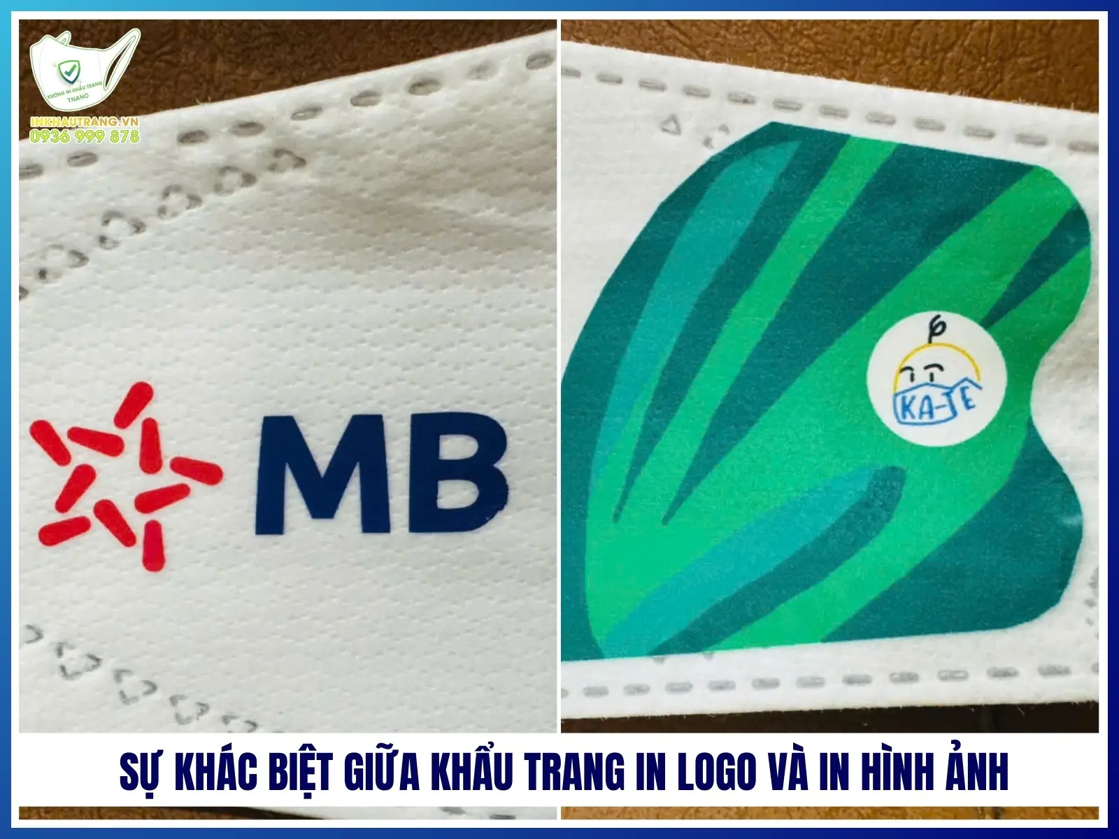 Su khac biet giua khau trang in logo va in hinh anh