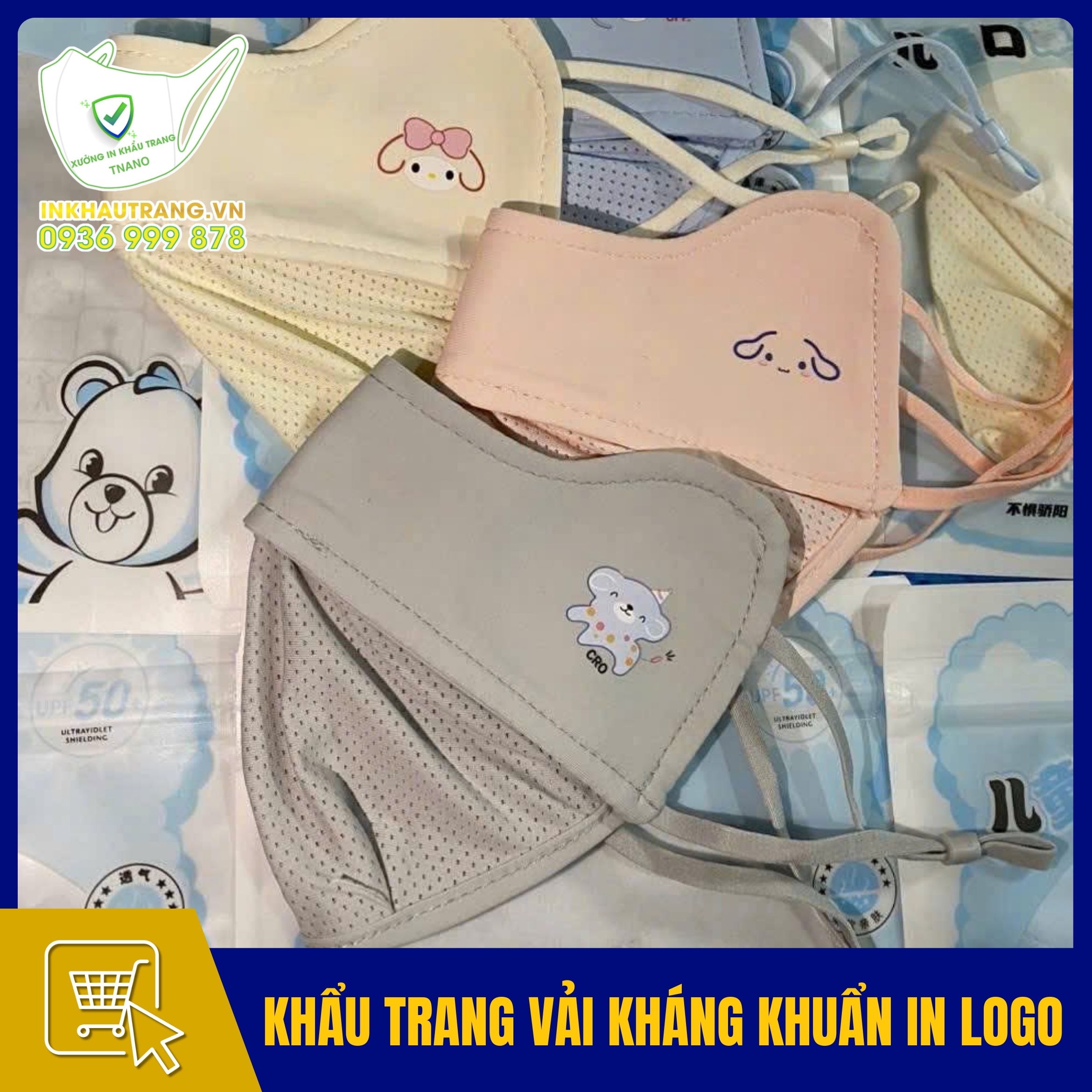 Khau trang vai khang khuan in logo