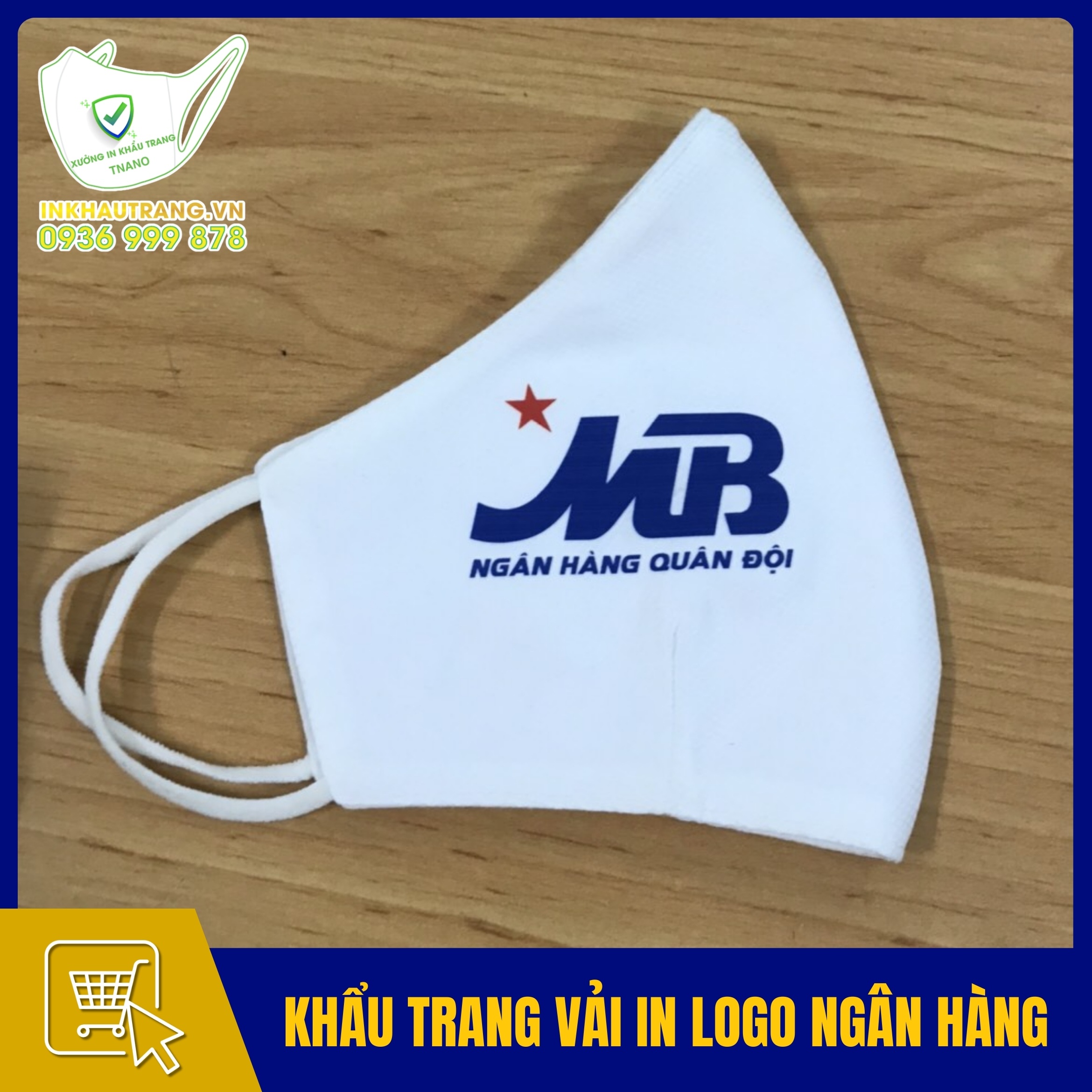 Khau trang vai in logo ngan hang
