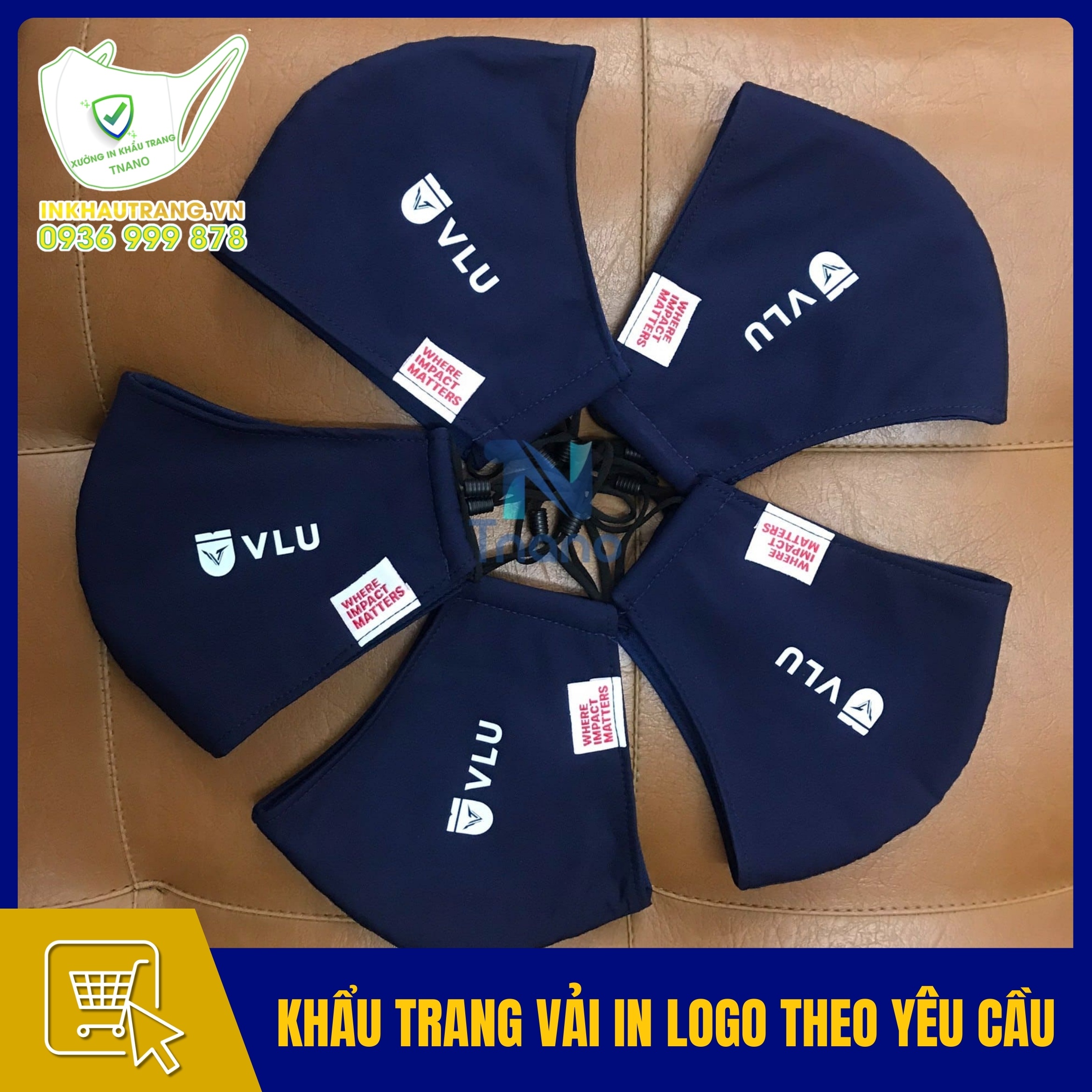 Khau trang vai in logo theo yeu cau rieng