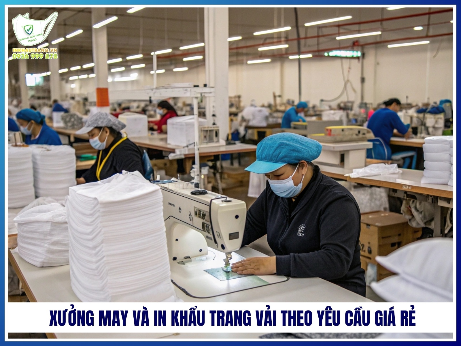 Xuong may va in khau trang vai theo yeu cau gia re tai HCM