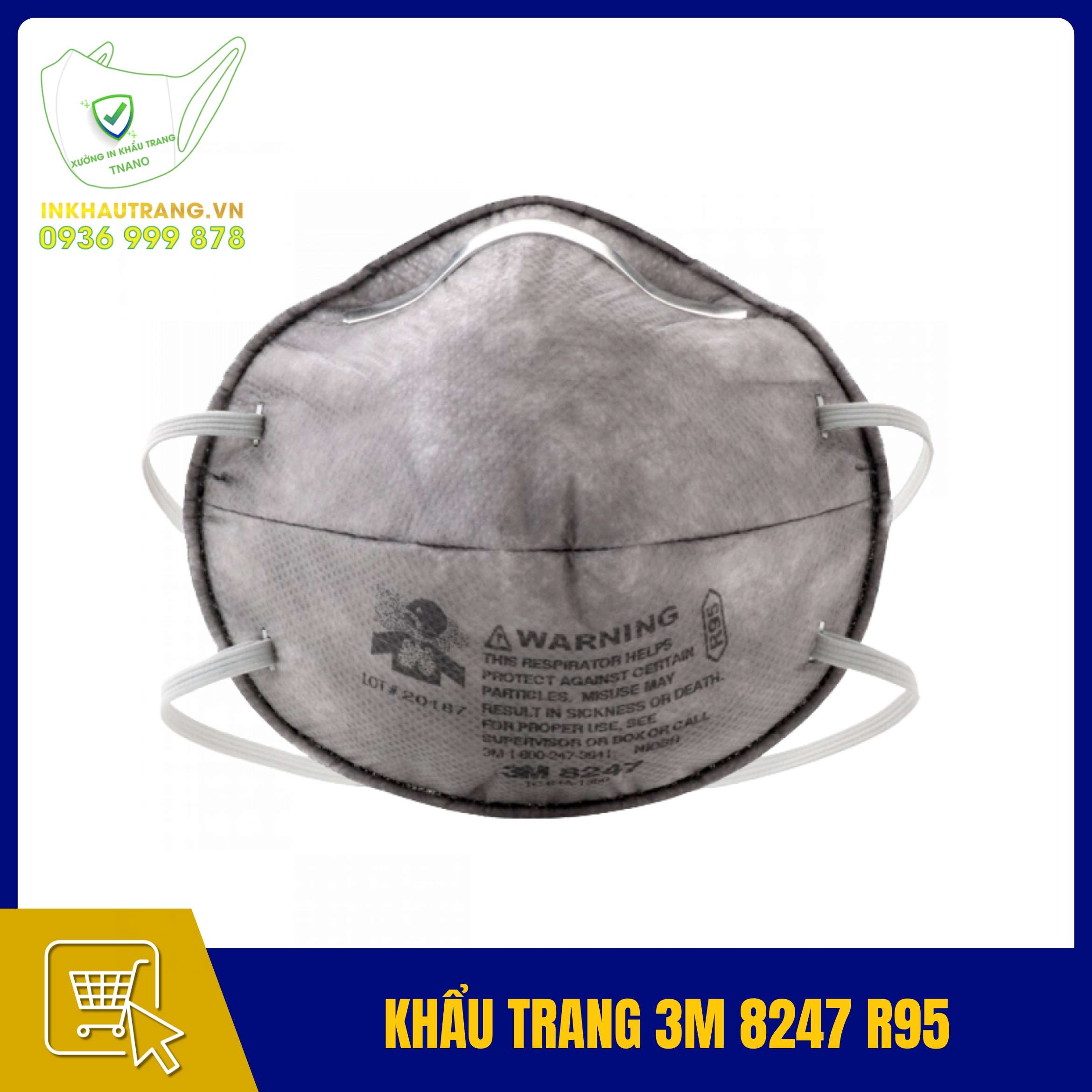Các loại khẩu trang 3M 32 Khẩu trang 3M 8247 R95 - Giảm hơi hữu cơ