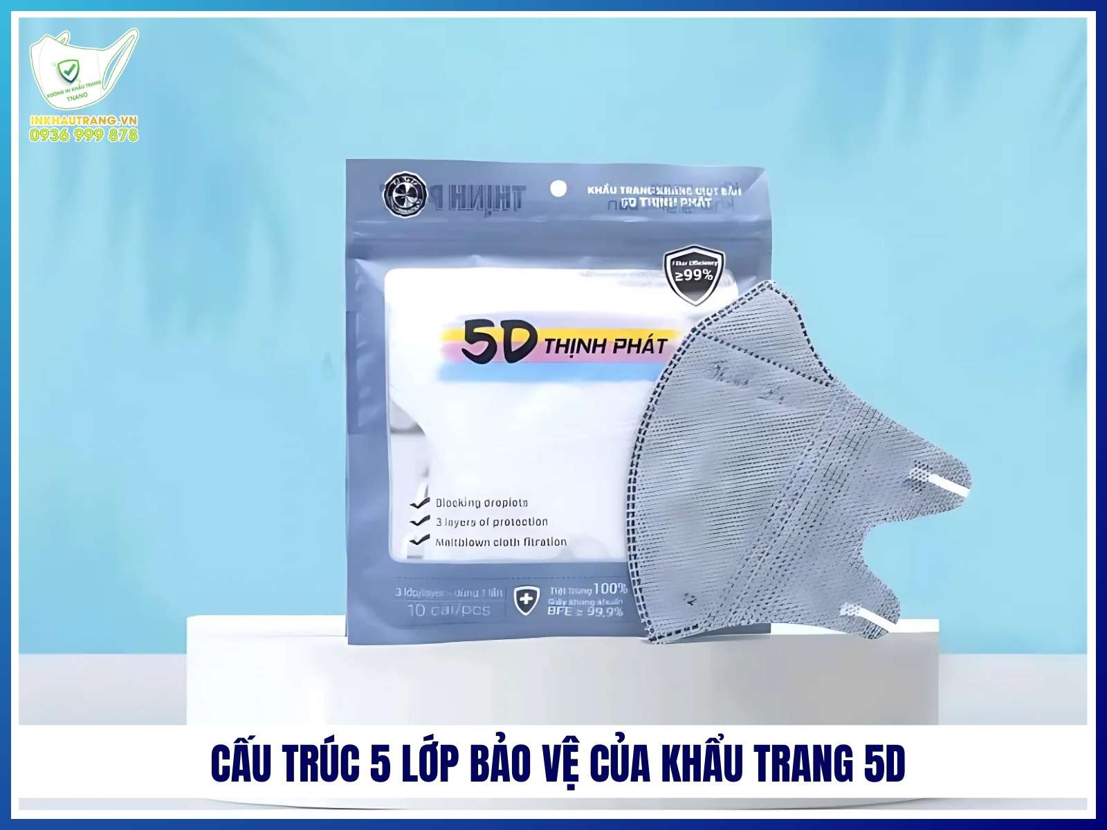 Khẩu trang 5D là gì? 21 Cấu trúc 5 lớp bảo vệ của khẩu trang 5D