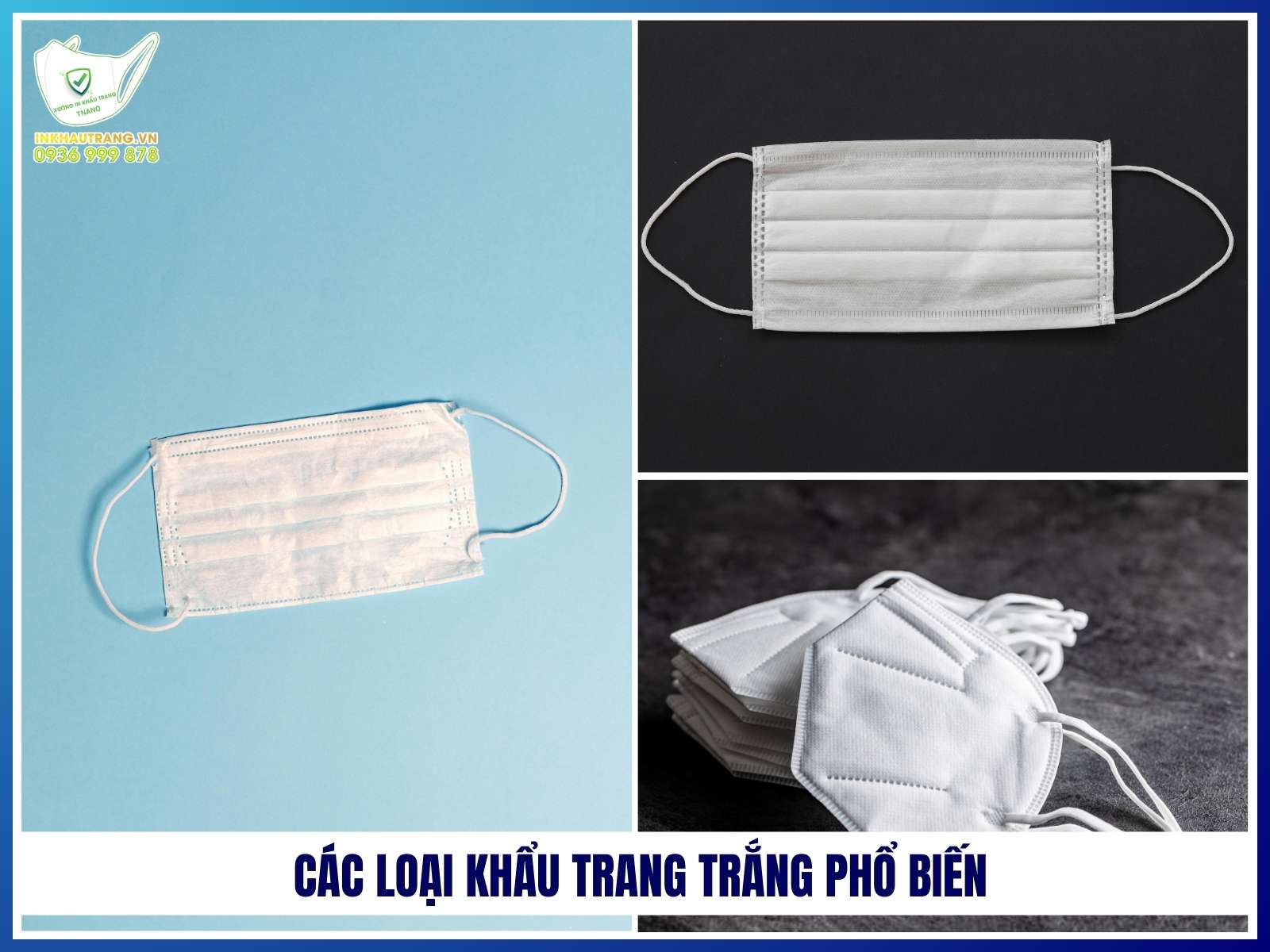 Các loại khẩu trang trắng phổ biến