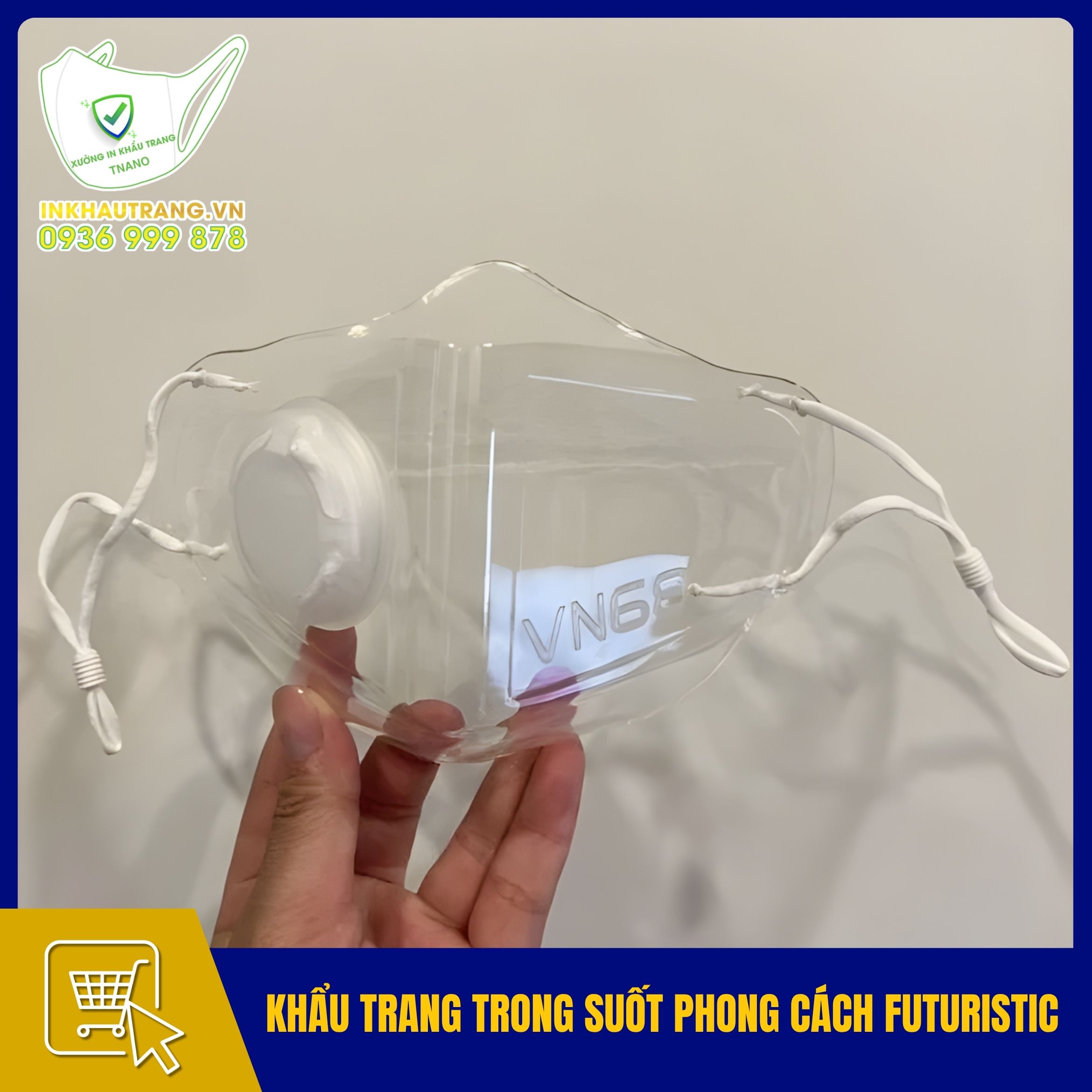 Khẩu trang đẹp độc 41 Khẩu trang trong suốt phong cách futuristic