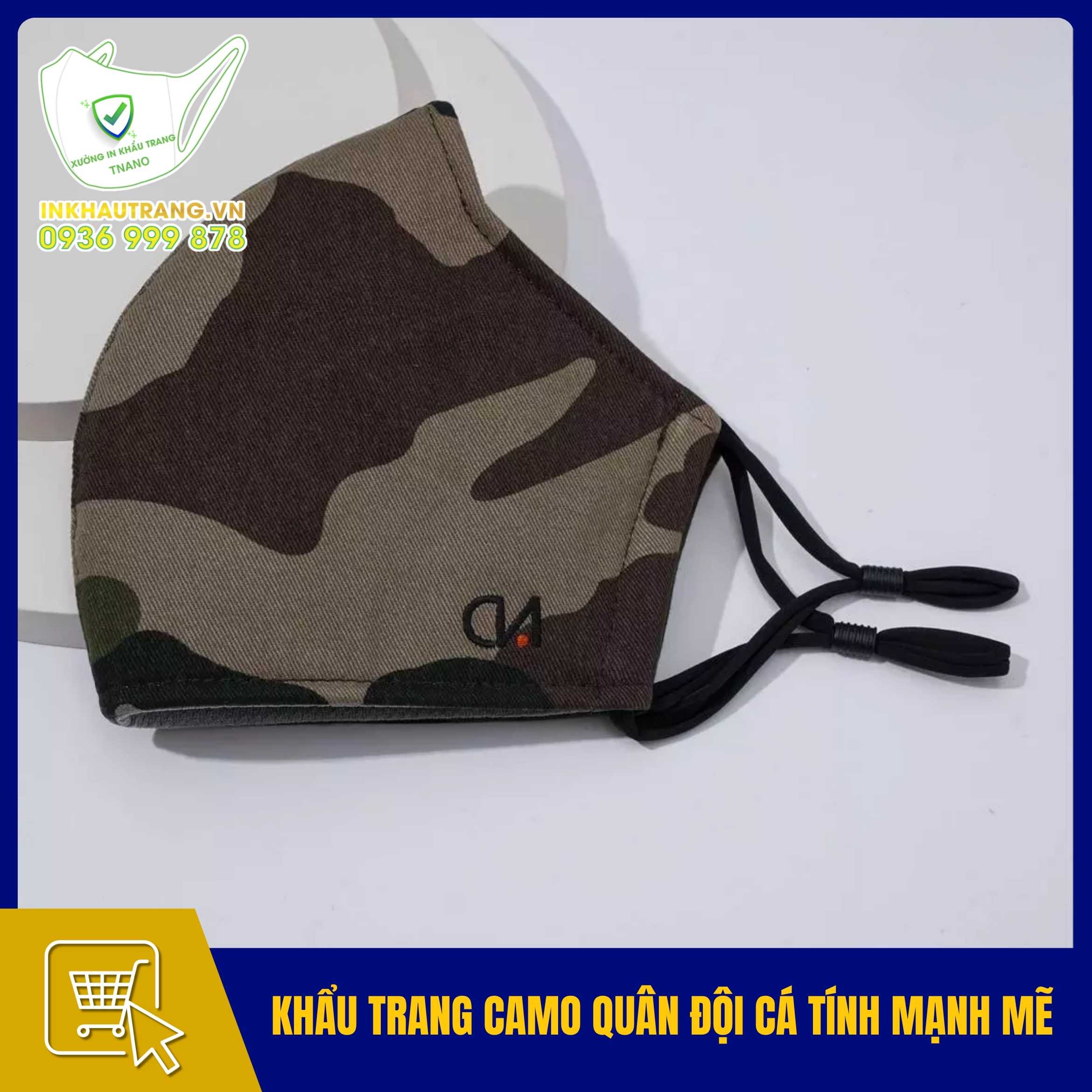 Khẩu trang đẹp độc 42 Khẩu trang camo quân đội cá tính mạnh mẽ