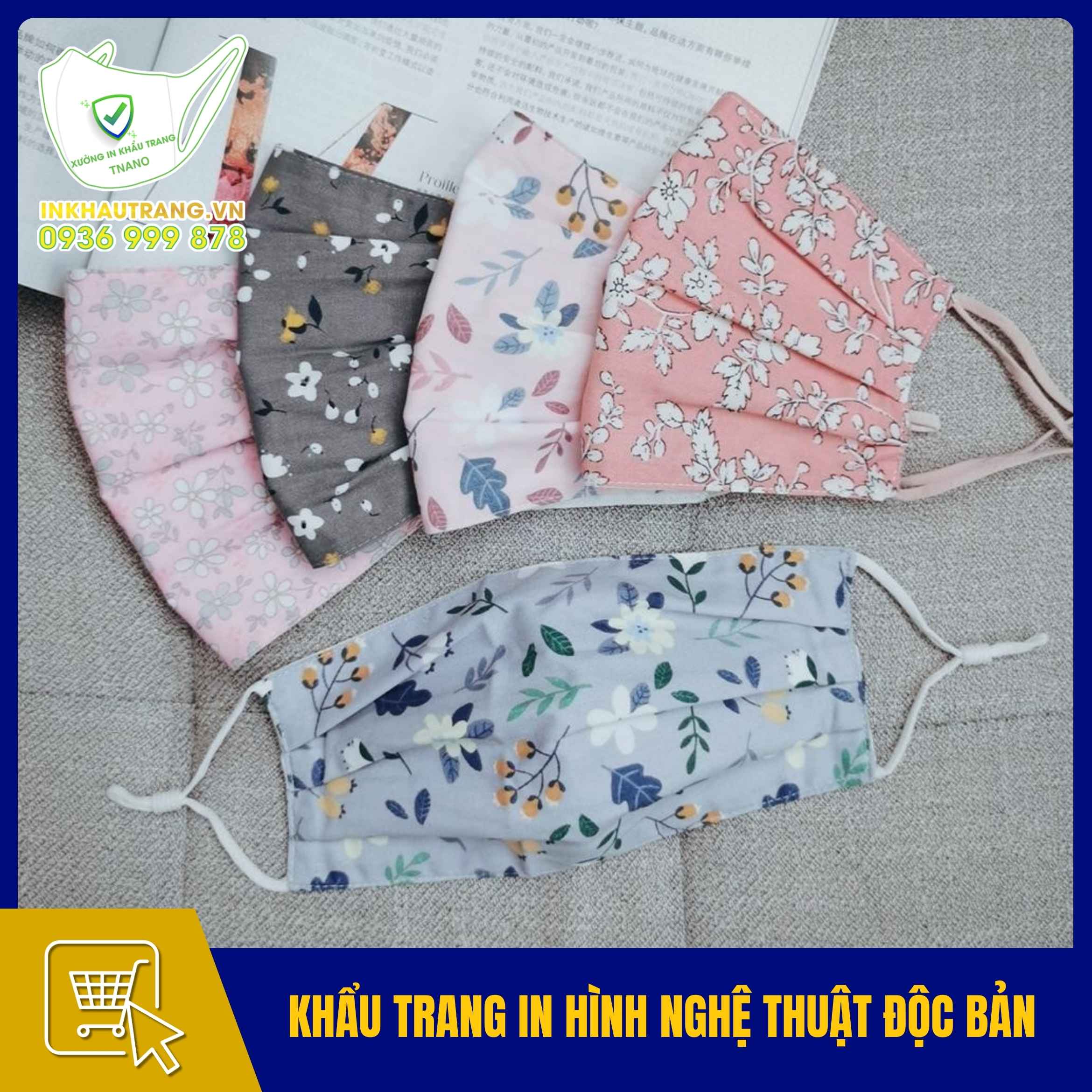 Khẩu trang đẹp độc 45 Khẩu trang in hình nghệ thuật độc bản