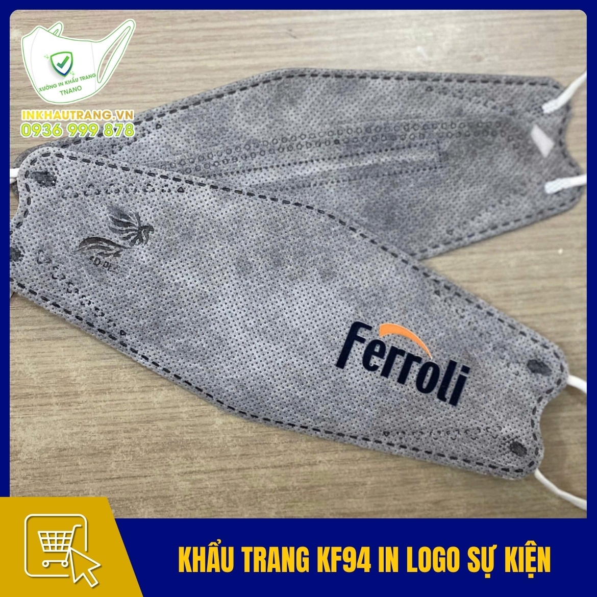 Khau trang KF94 in logo su kien hoi thao