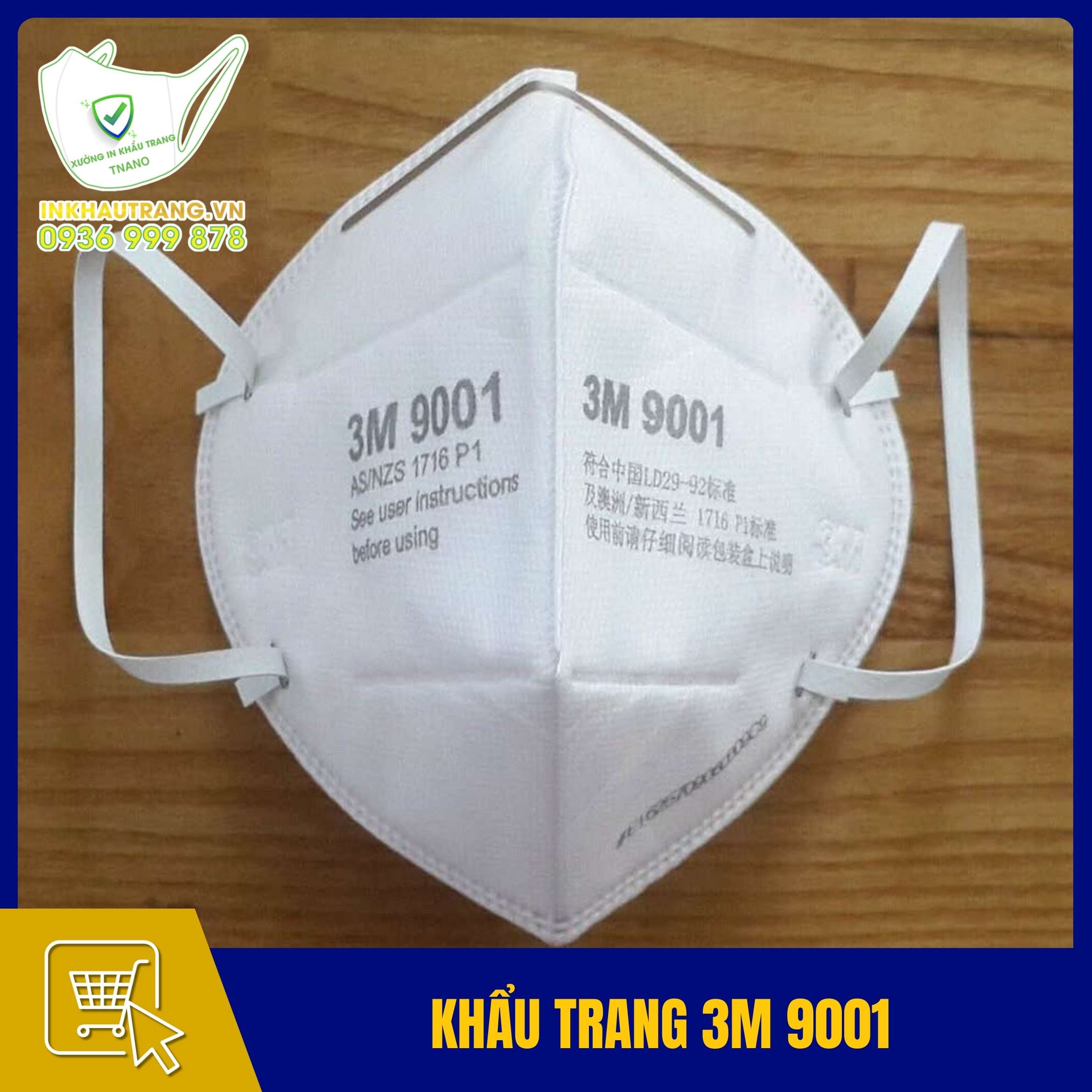 Các loại khẩu trang 3M 24 Khẩu trang 3M 9001 - Bảo vệ hô hấp cơ bản