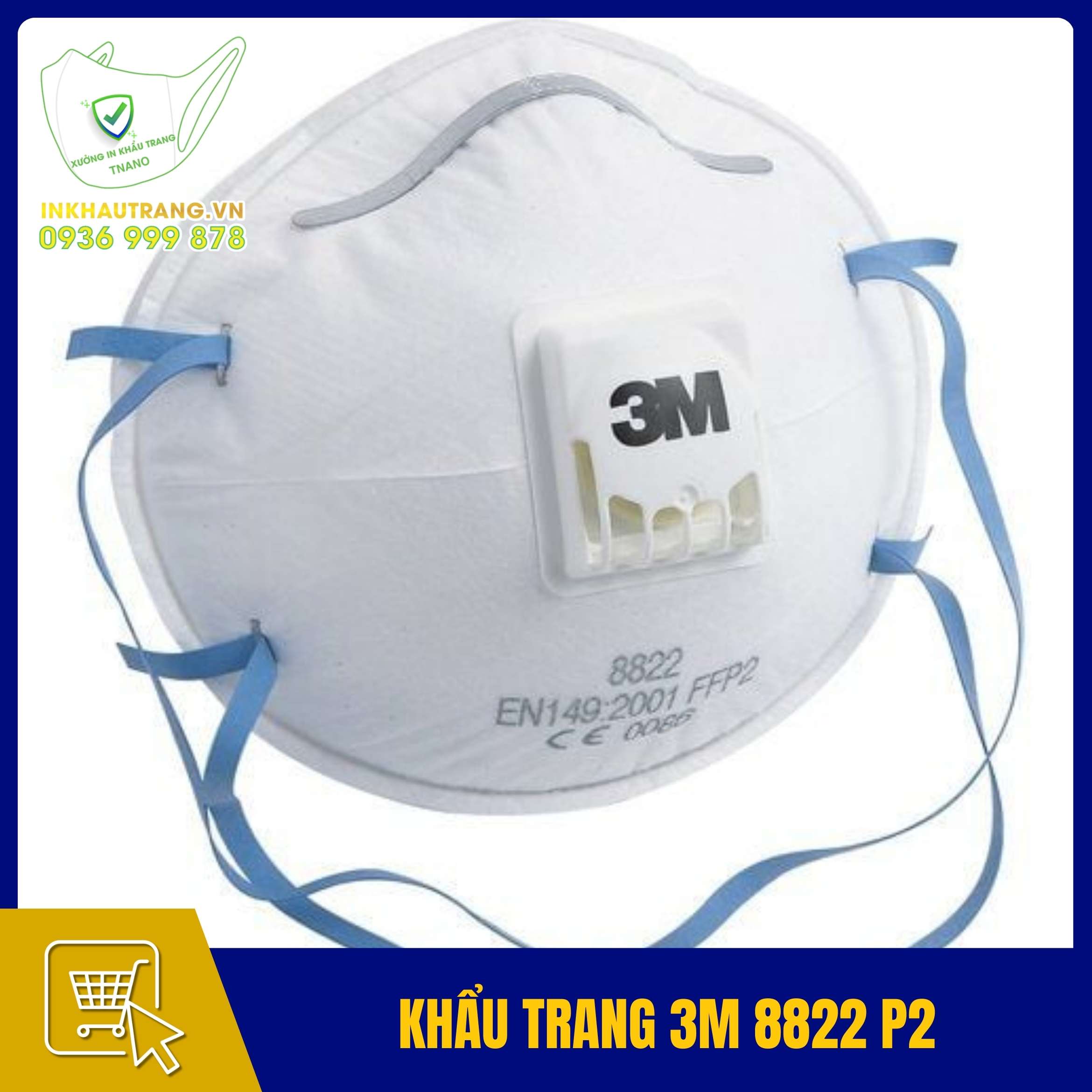 Các loại khẩu trang 3M 26 Khẩu trang 3M 8822 P2 - Công nghệ Cool Flow