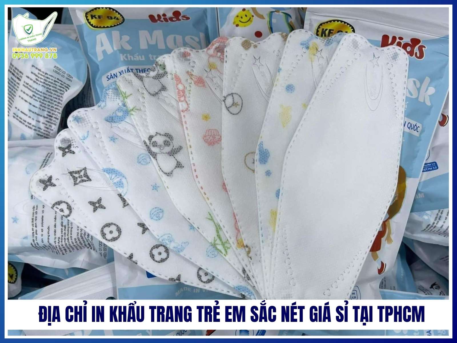 Địa chỉ in khẩu trang trẻ em sắc nét giá sỉ tại TPHCM