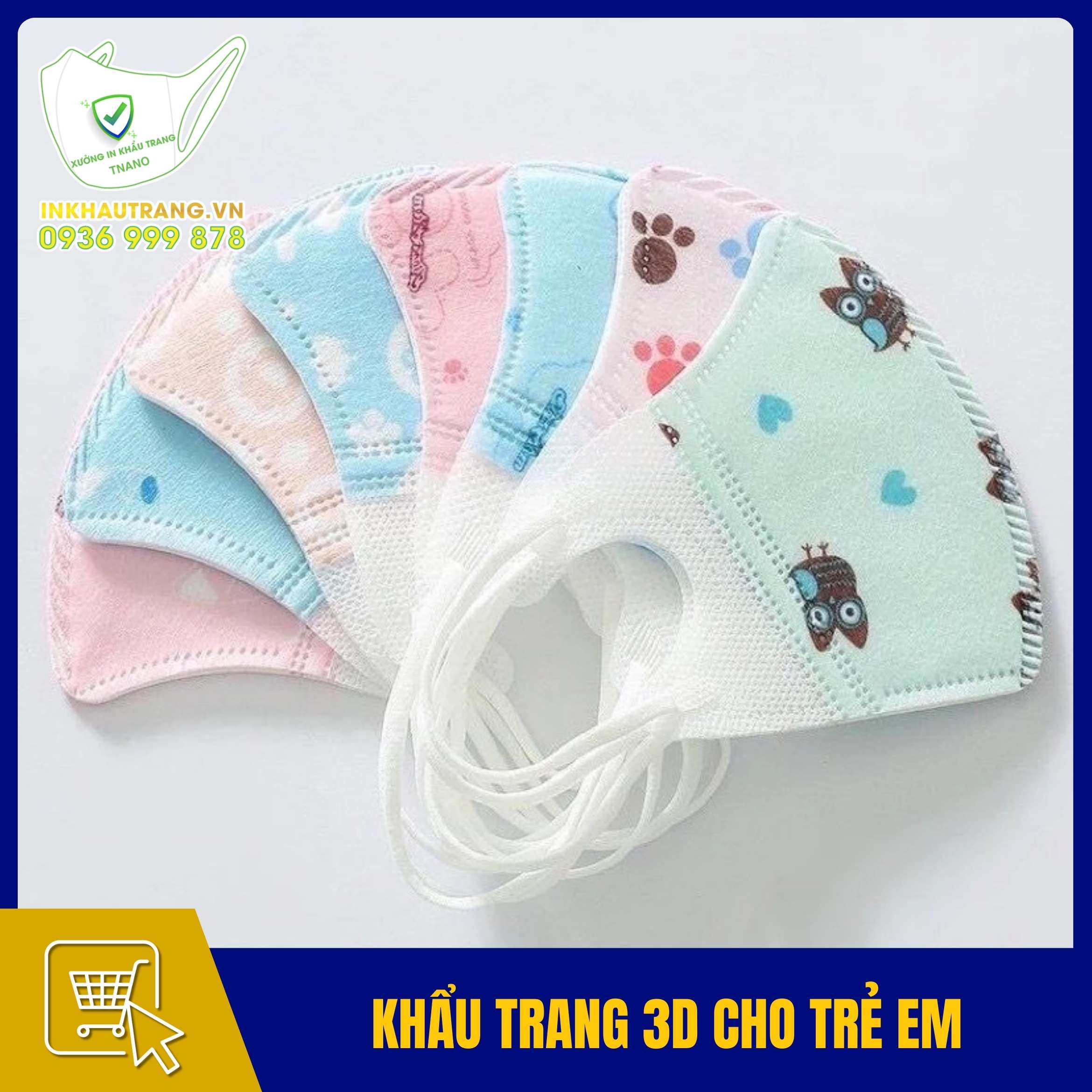 Khẩu trang 3D cho trẻ em