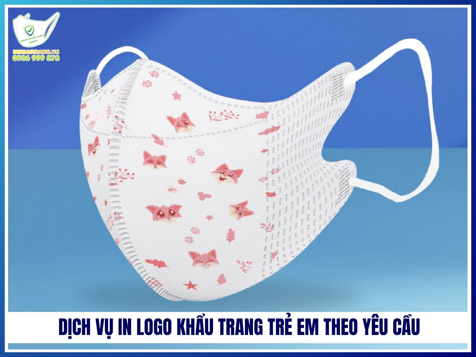 Dịch vụ in logo khẩu trang trẻ em theo yêu cầu