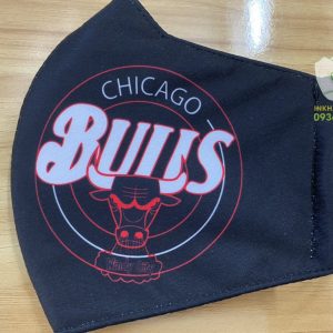 Khẩu trang vải in logo Chicago Bulls