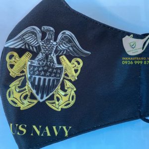 Khẩu trang vải in logo U.S. Navy