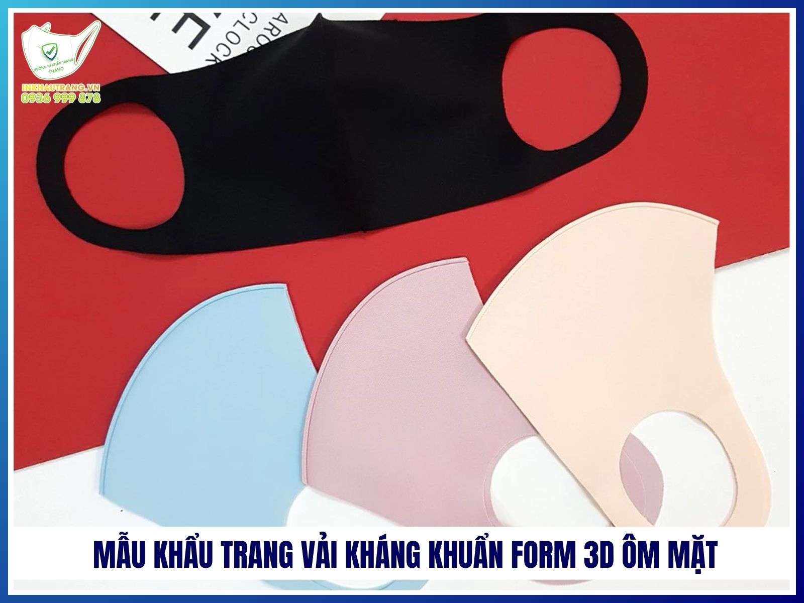 Mẫu khẩu trang vải kháng khuẩn form 3D ôm mặt