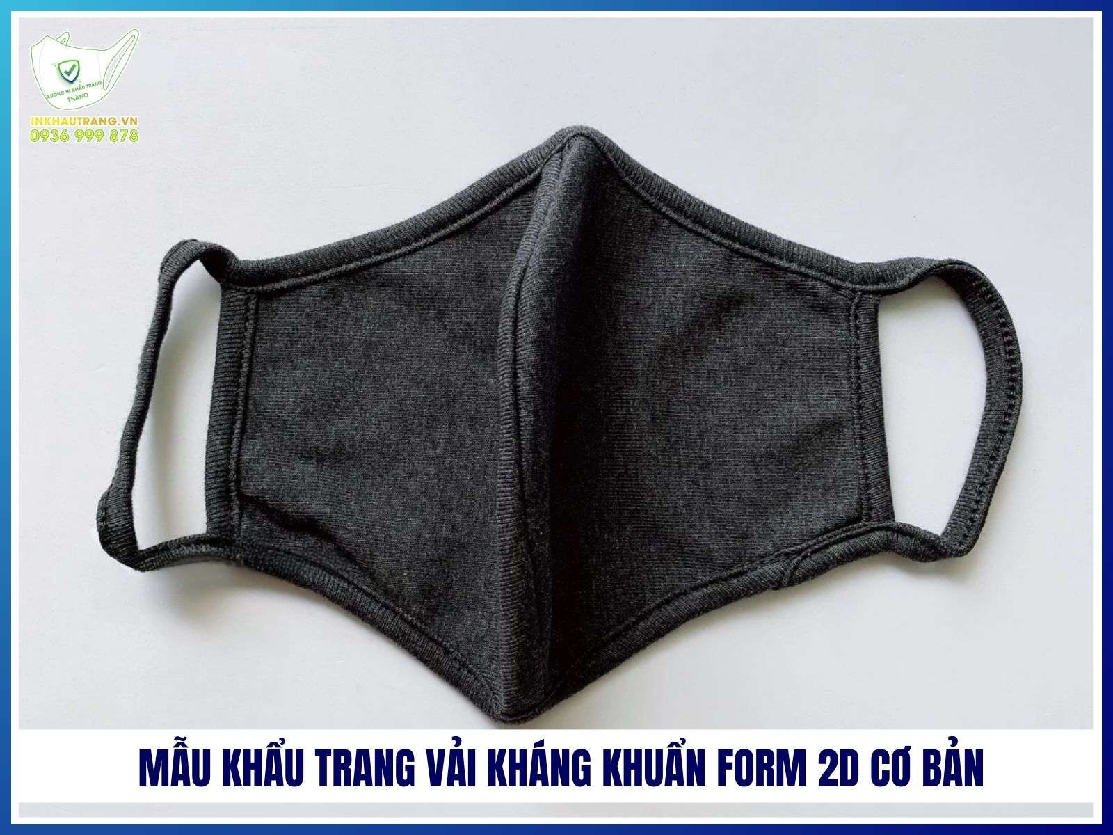 Mẫu khẩu trang vải kháng khuẩn form 2D cơ bản