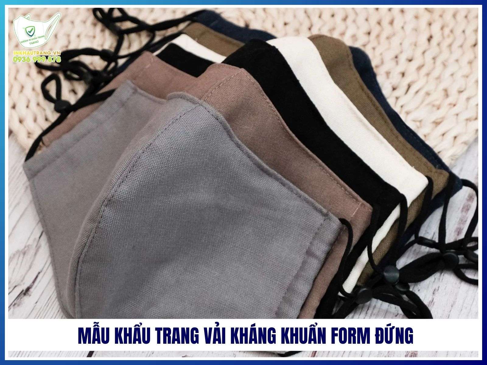 Mẫu khẩu trang vải kháng khuẩn form đứng