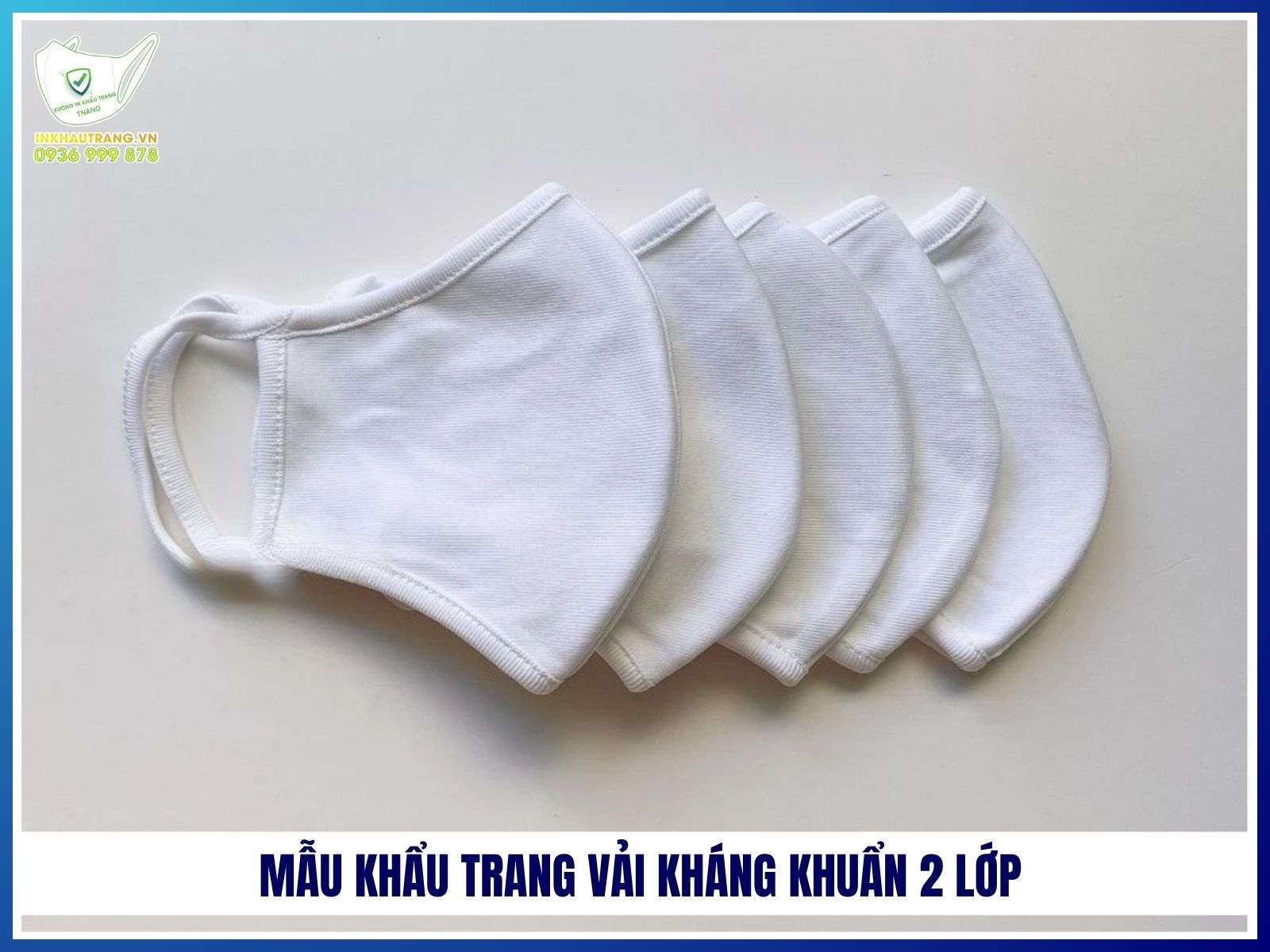Mẫu khẩu trang vải kháng khuẩn 2 lớp