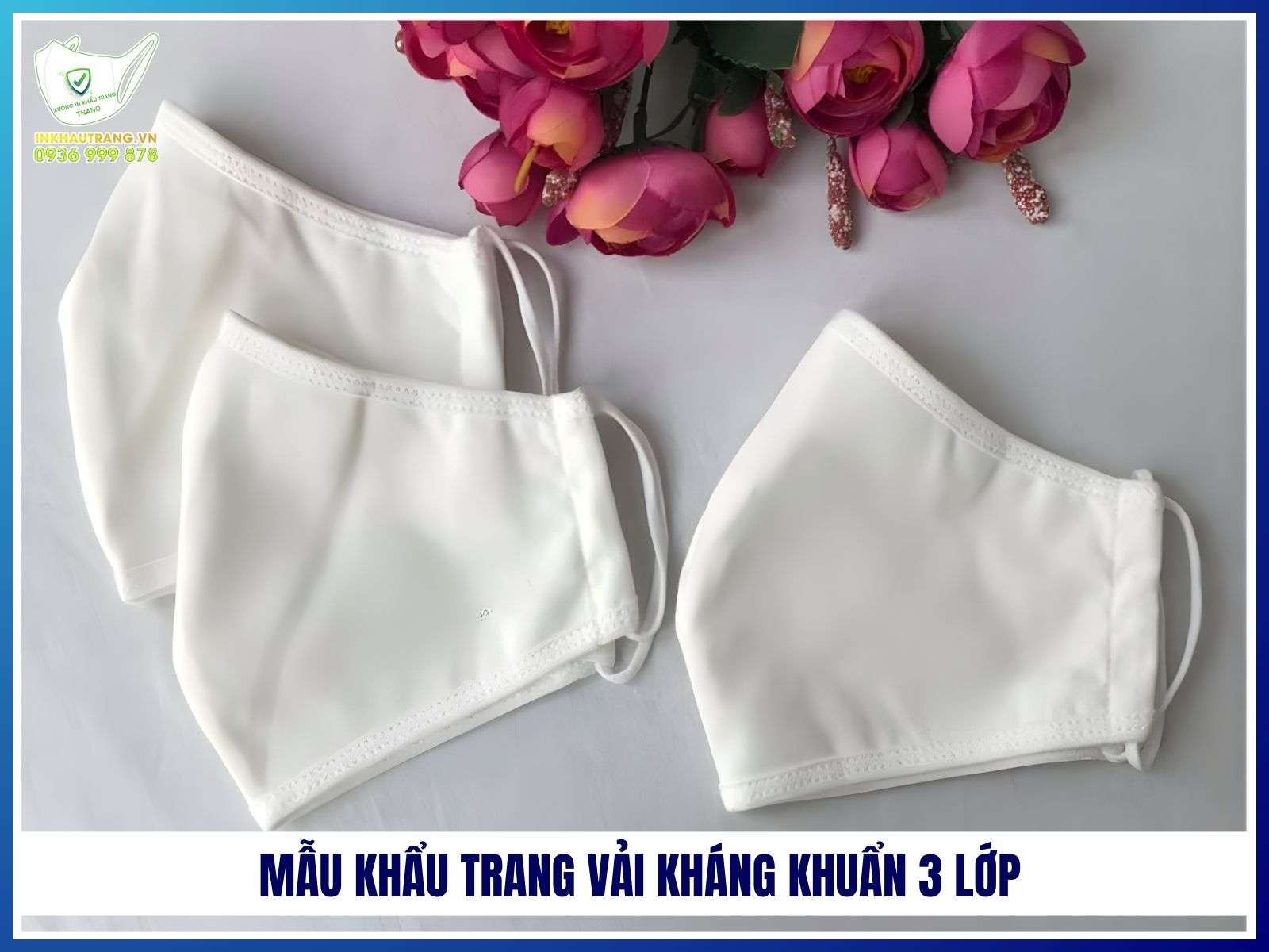 Mẫu khẩu trang vải kháng khuẩn 3 lớp