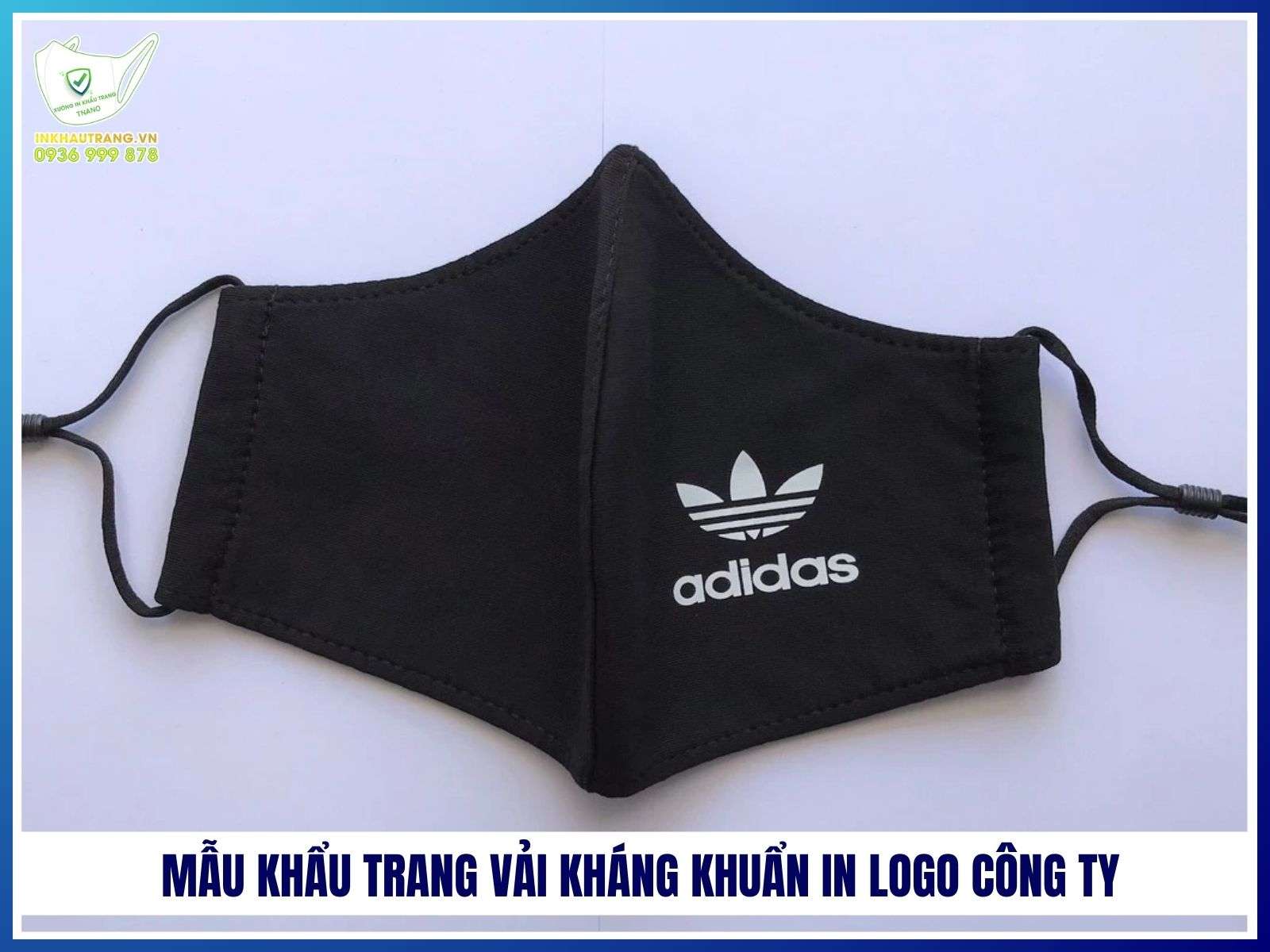Mẫu khẩu trang vải kháng khuẩn in logo công ty