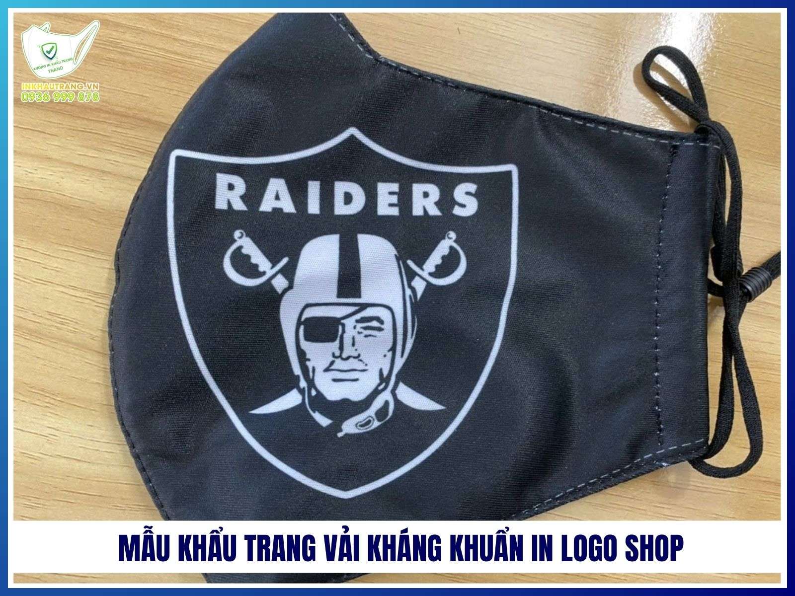 Mẫu khẩu trang vải kháng khuẩn in logo shop