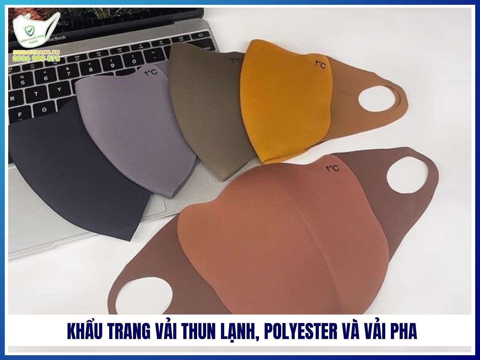 Khẩu trang vải thun lạnh, polyester và vải pha