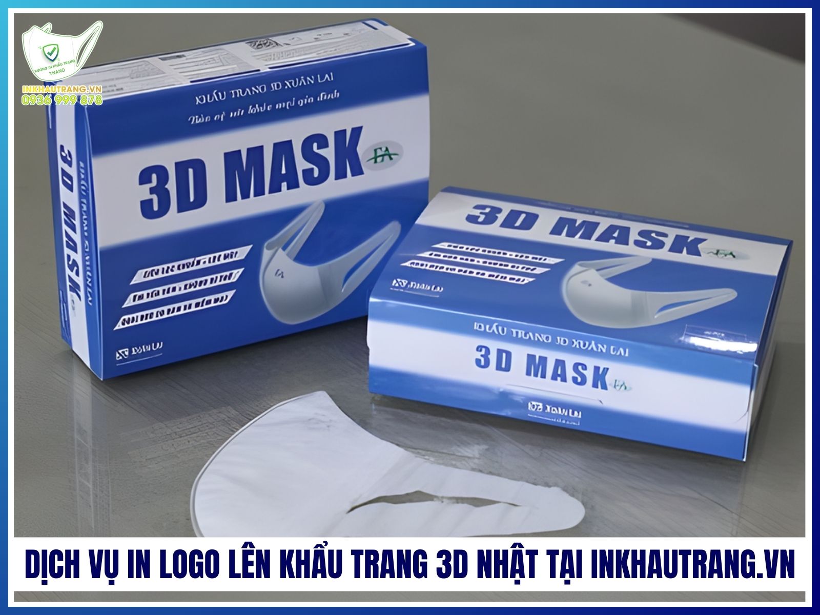 Dịch vụ in logo lên khẩu trang 3D Nhật tại Inkhautrang.vn