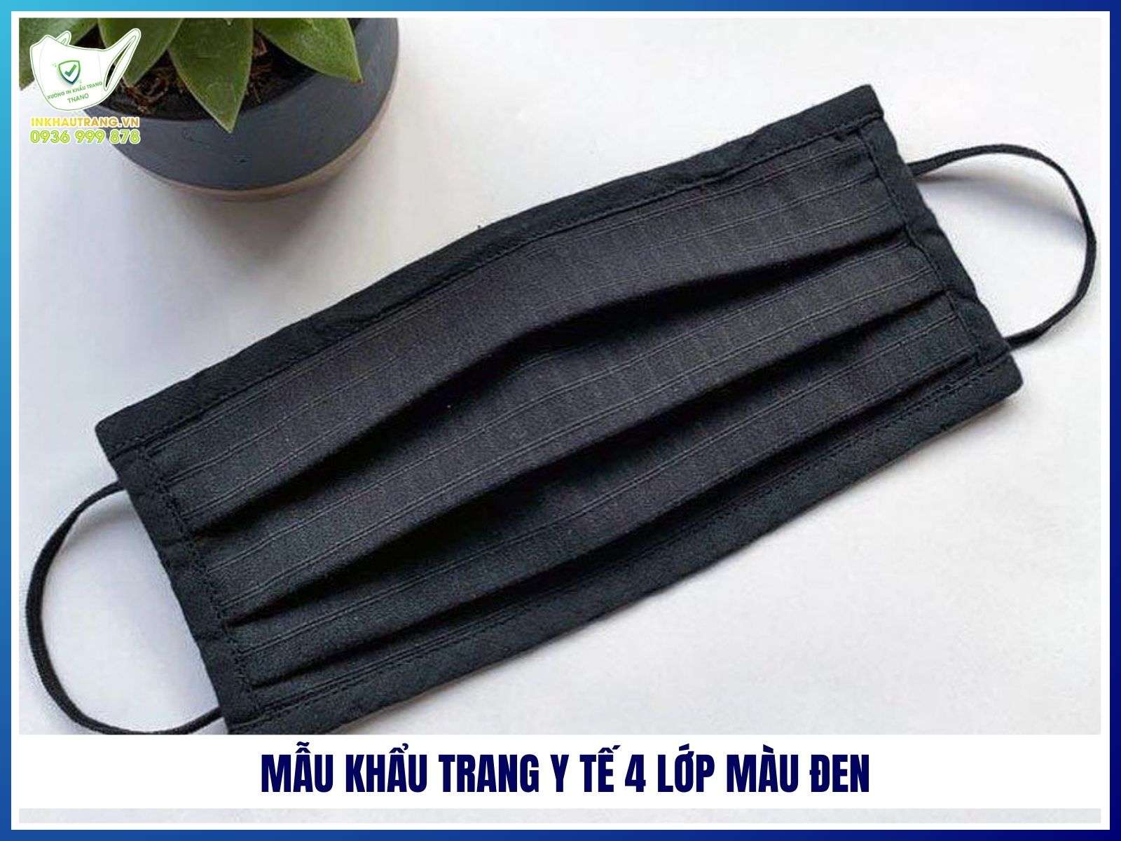 Mẫu khẩu trang y tế 4 lớp màu đen