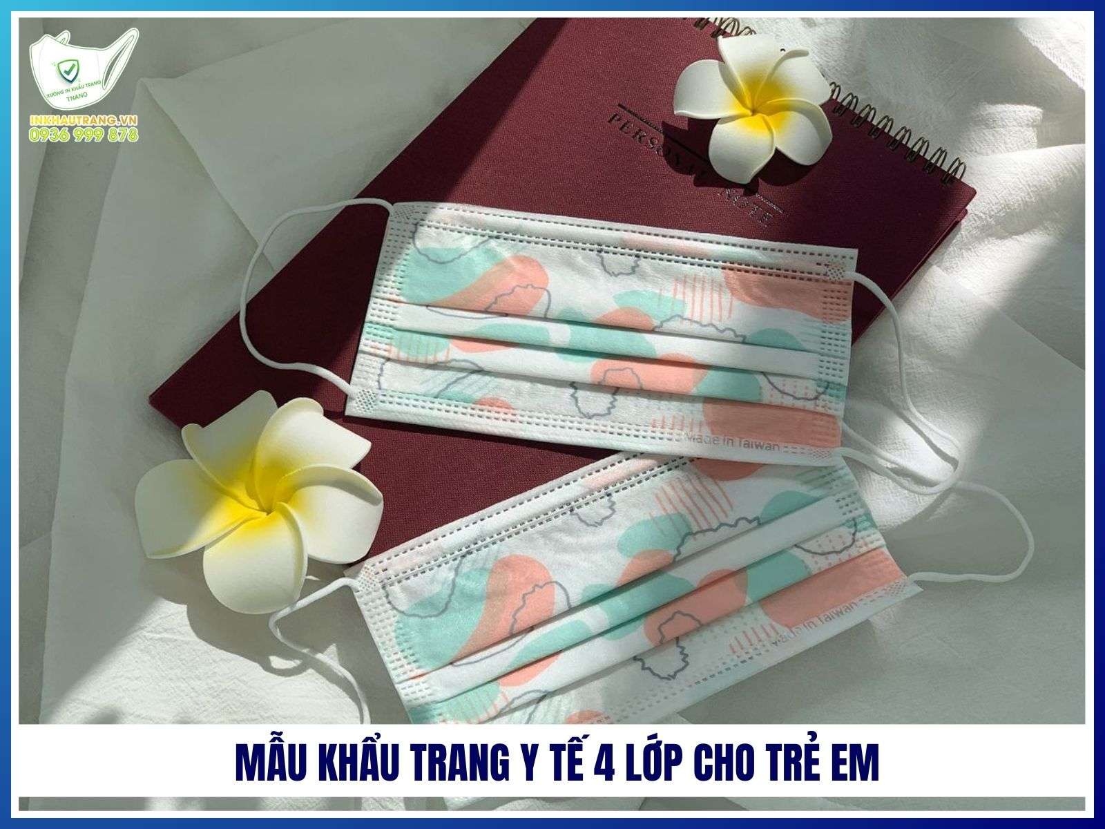Mẫu khẩu trang y tế 4 lớp cho trẻ em