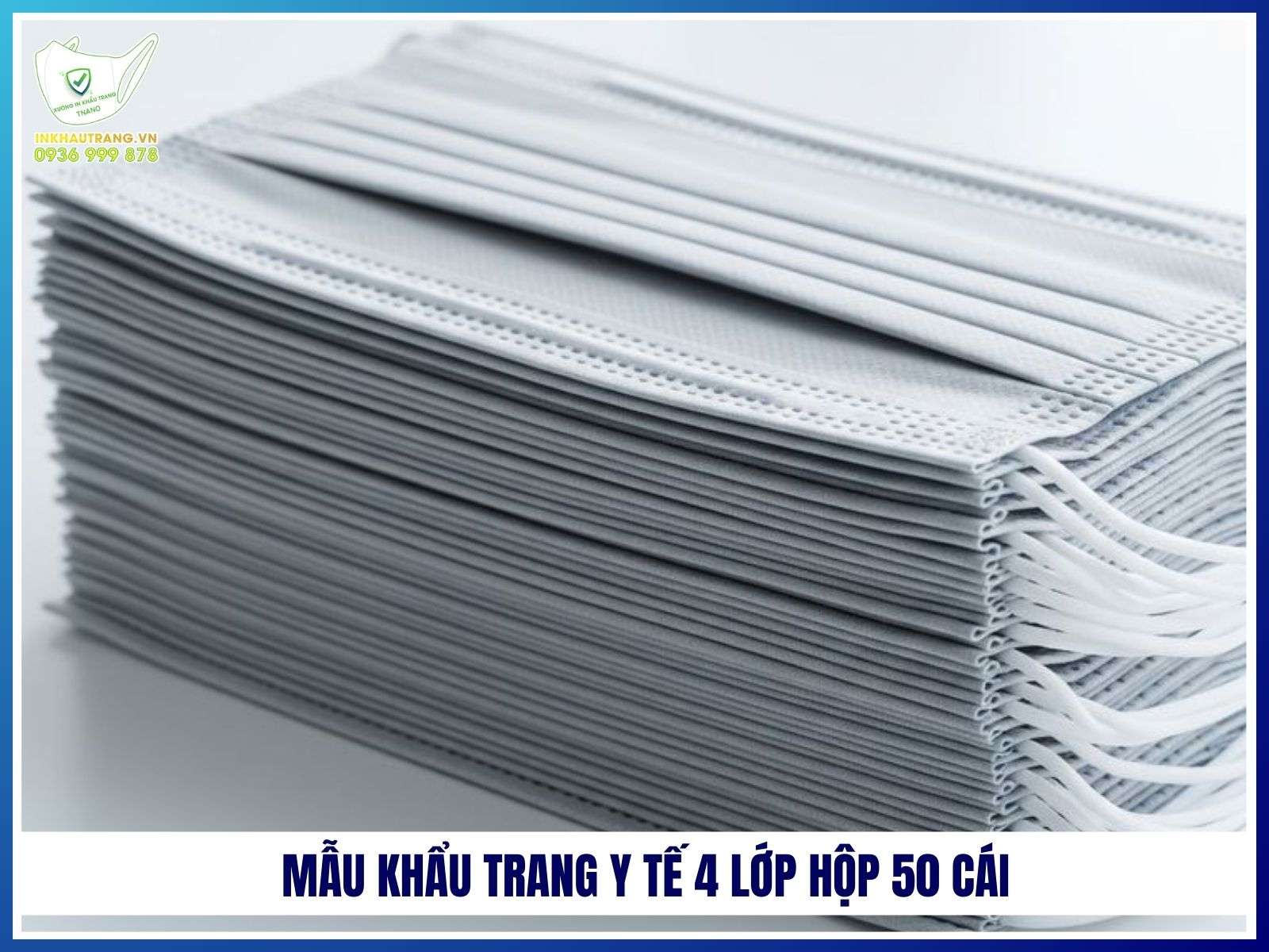 Mẫu khẩu trang y tế 4 lớp hộp 50 cái