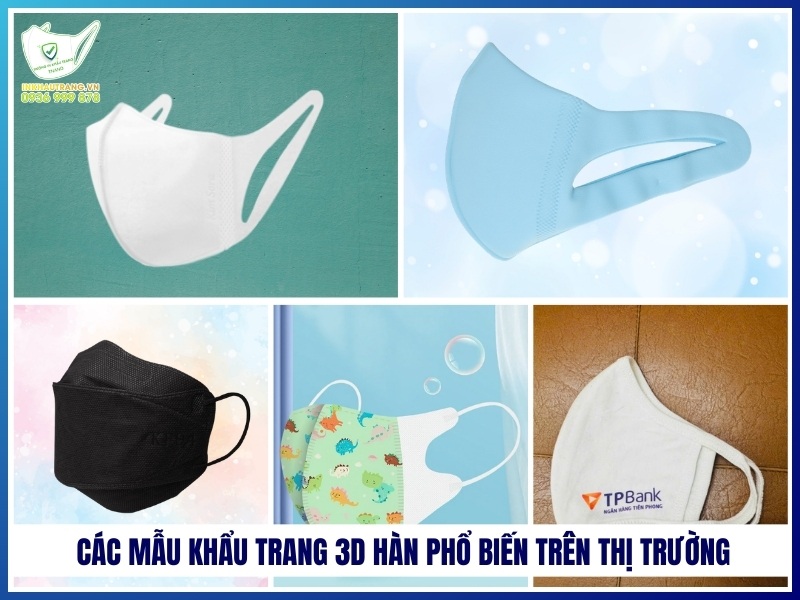 Các mẫu khẩu trang 3D Hàn phổ biến trên thị trường