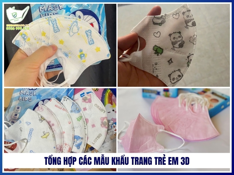 Tổng hợp các mẫu khẩu trang trẻ em 3D 
