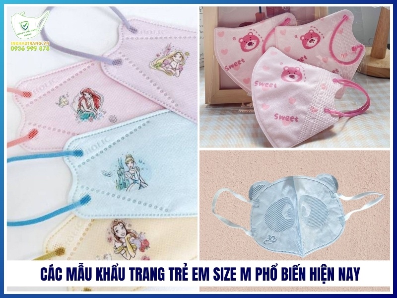 Các mẫu khẩu trang trẻ em size M phổ biến hiện nay