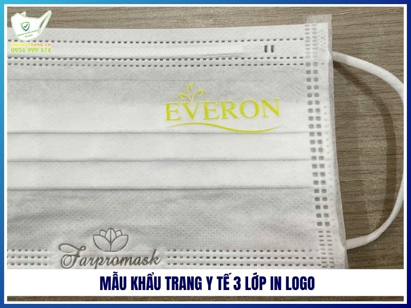 Mẫu khẩu trang y tế 3 lớp in logo