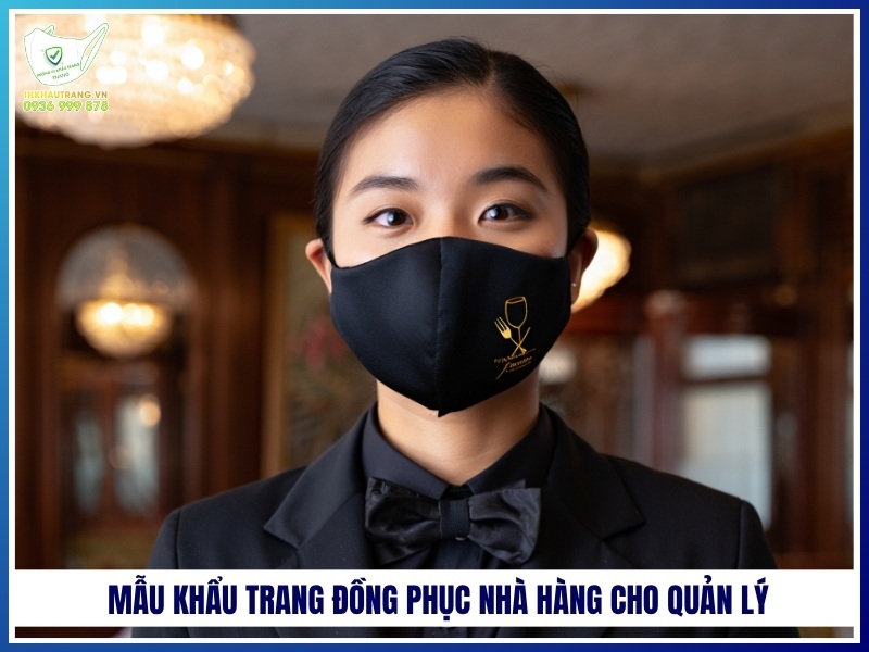 Mẫu khẩu trang đồng phục nhà hàng cho quản lý, thu ngân