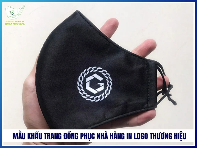 Mẫu khẩu trang đồng phục nhà hàng in logo thương hiệu