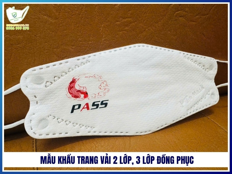 Mẫu khẩu trang vải 2 lớp, 3 lớp đồng phục