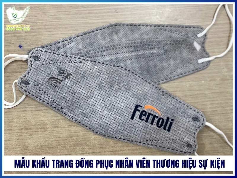Mẫu khẩu trang đồng phục nhân viên thương hiệu sự kiện