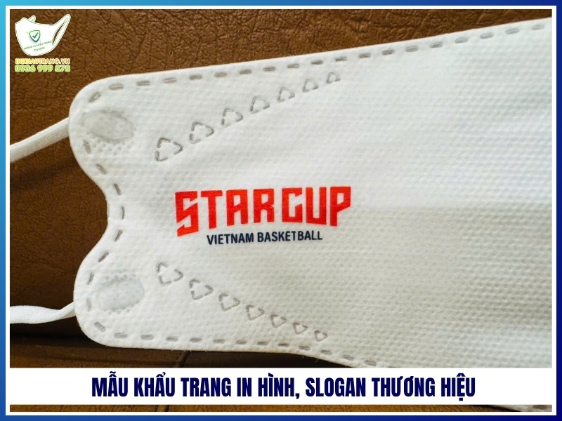 Mẫu khẩu trang in hình, slogan thương hiệu