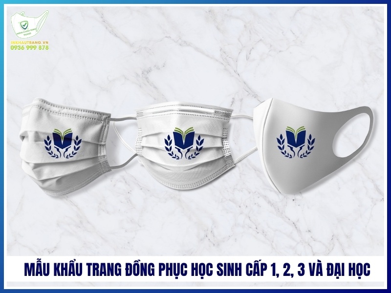 Mẫu khẩu trang đồng phục học sinh cấp 1, 2, 3 và đại học