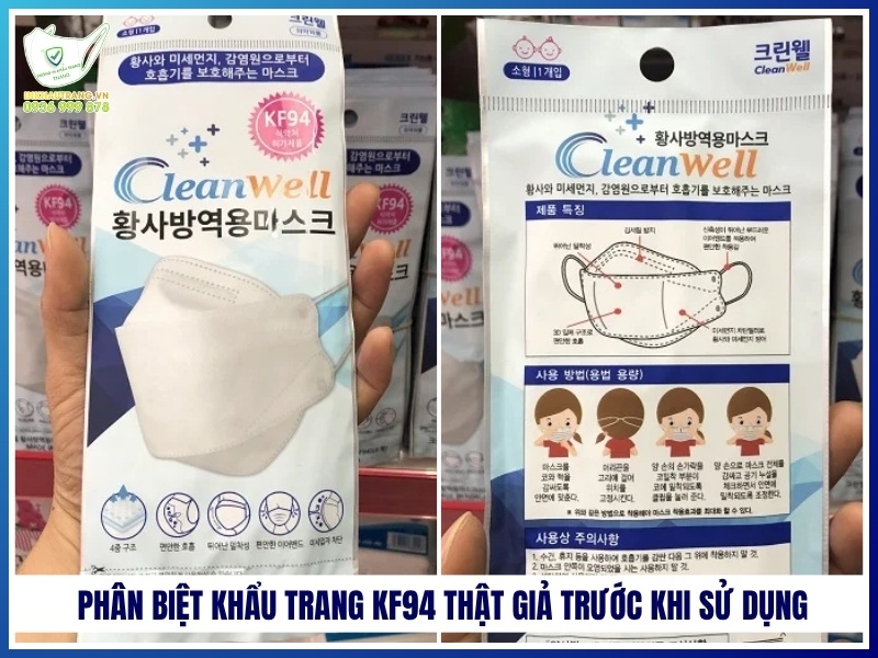 Phân biệt khẩu trang KF94 thật giả trước khi sử dụng