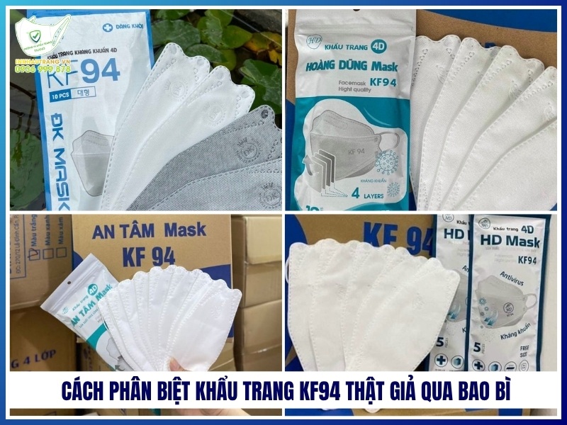 Cách phân biệt khẩu trang KF94 thật giả qua bao bì