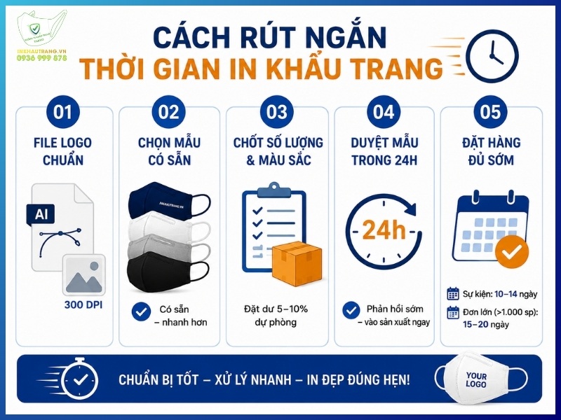Cách rút ngắn thời gian in khẩu trang