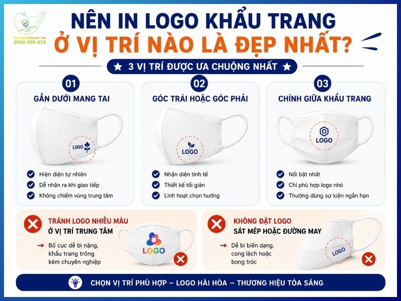 Nên in logo khẩu trang ở vị trí nào là đẹp nhất?