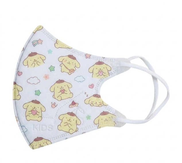 Khẩu trang trẻ em in sticker Pompompurin Khau trang tre em in sticker Pompompurin