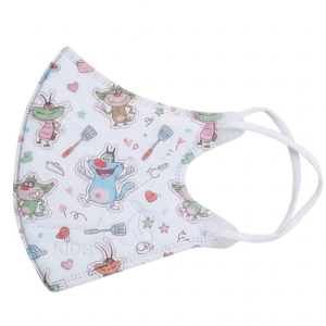 Khẩu Trang Trẻ Em In Sticker Oggy Và Những Chú Gián