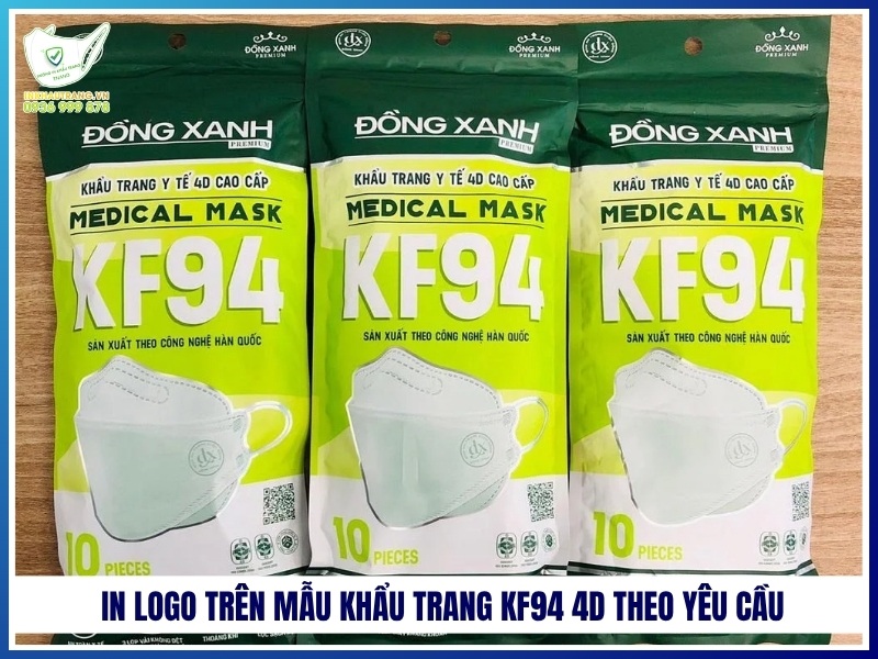 Mẫu Khẩu Trang KF94 4D Nào Đang Được Ưu Chuộng Nhất? 31 In logo trên mẫu khẩu trang KF94 4D theo yêu cầu