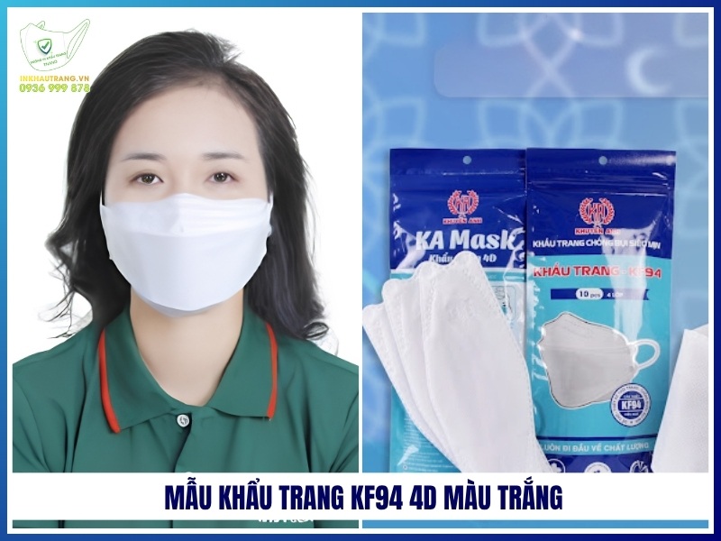 Mẫu khẩu trang KF94 4D màu trắng