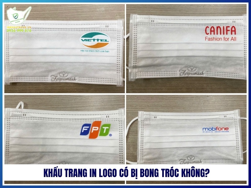 Khẩu trang in logo có bị bong tróc không?